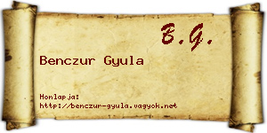 Benczur Gyula névjegykártya